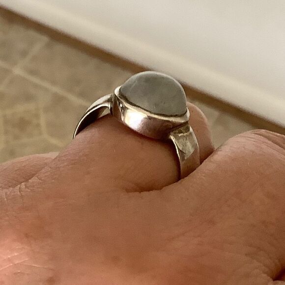 Sterling SILVER 925 MOON STONE WOMAN RING SIZE US 8​ - Picture 6 of 9